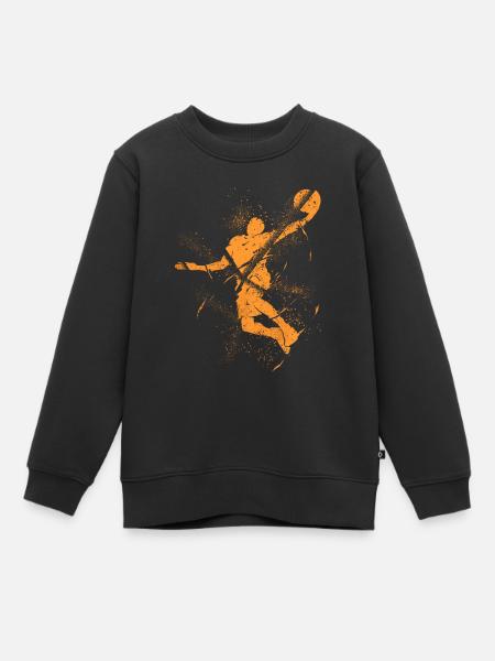 Basketteur Basketteur Dunking Grunge Splash - Sweat Premium enfant bio - noir