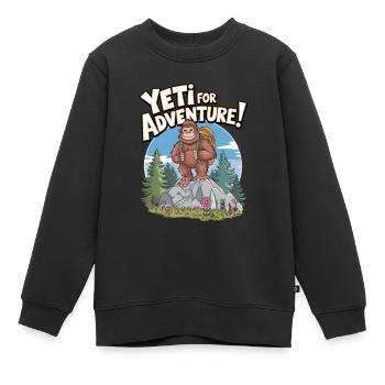 Yeti für Abenteuer - Kinder Premium Organic Sweatshirt - Schwarz - Vorne - AI Model Kid Female (0cm)