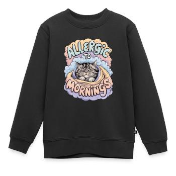 Allergique au matin - Sweat Premium enfant bio - noir - Devant - AI Model Kid Female (0cm)