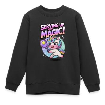 Serving Up Some Magic! - Kids Premium Organic Sweatshirt - black - Front - AI Model Kid Female (0cm)