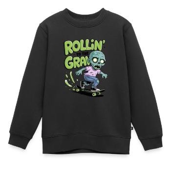 Rollin zum Grab - Kinder Premium Organic Sweatshirt - Schwarz - Vorne - AI Model Kid Female (0cm)