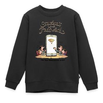 Mot de passe Wi-Fi de grand-mère - Sweat Premium enfant bio - noir - Devant - AI Model Kid Female (0cm)