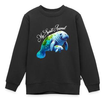 Seekuh mit Kalb mein Spirit Animal - Kinder Premium Organic Sweatshirt - Schwarz - Vorne - AI Model Kid Female (0cm)