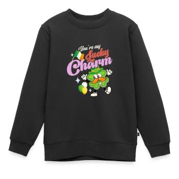 St Paddy’s St Patricksday St Patrick Day - Sweat Premium enfant bio - noir - Devant - AI Model Kid Female (0cm)