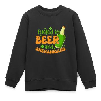 St Paddy’s St Patricksday St Patrick Day - Sweat Premium enfant bio - noir - Devant - AI Model Kid Female (0cm)