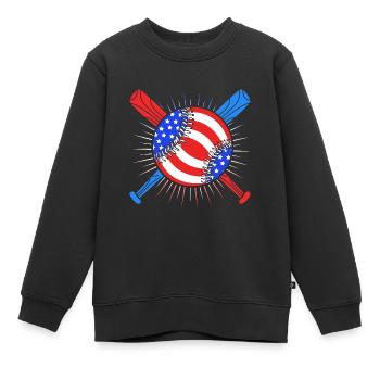 4 juillet Couleurs nationales Fête nationale des États-Unis - Sweat Premium enfant bio - noir - Devant - AI Model Kid Female (0cm)
