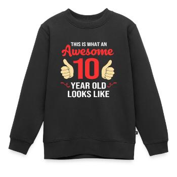 29. Geburtstag Zehn Geburtsjahr Geburtsdatum - Kinder Premium Organic Sweatshirt - Schwarz - Vorne - AI Model Kid Female (0cm)
