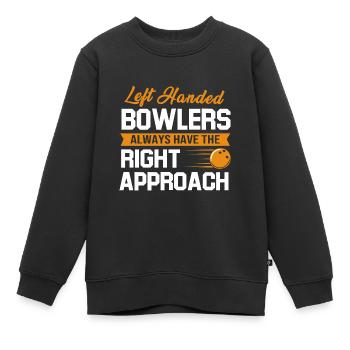 Bowling Bowler Bowling Skittles Boule de bowling - Sweat Premium enfant bio - noir - Devant - AI Model Kid Female (0cm)
