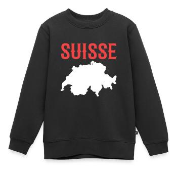 Schweiz Schweizer Schweizerdeutsch - Kinder Premium Organic Sweatshirt - Schwarz - Vorne - AI Model Kid Female (0cm)