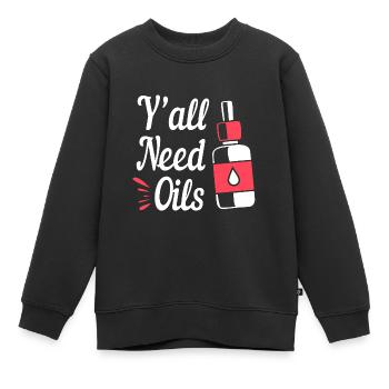 Huile essentielle - Sweat Premium enfant bio - noir - Devant - AI Model Kid Female (0cm)