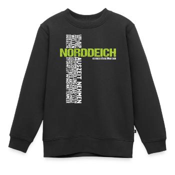 Norddeich vacances Mer du Nord Ouest Côte nord - Sweat Premium enfant bio - noir - Devant - AI Model Kid Female (0cm)