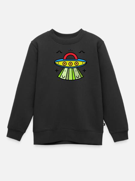 UFO - Intergalactic - Kids Premium Organic Sweatshirt - black