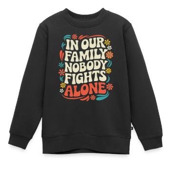 Sensibilisation au cancer Cancer Cancer du sein - Sweat Premium enfant bio - noir - Devant - AI Model Kid Female (0cm)