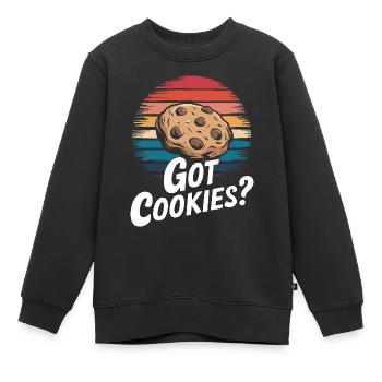 Cookies Cookie Keks Kekse Schokolade - Kinder Premium Organic Sweatshirt - Schwarz - Vorne - AI Model Kid Female (0cm)