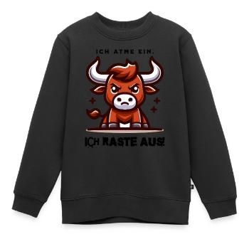 Ich raste aus! - Kinder Premium Organic Sweatshirt - Schwarz - Vorne - AI Model Kid Female (0cm)