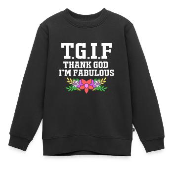 Positivité corporelle - Sweat Premium enfant bio - noir - Devant - AI Model Kid Female (0cm)