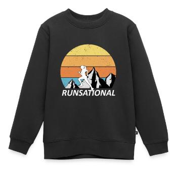 Trail Running - Kinder Premium Organic Sweatshirt - Schwarz - Vorne - AI Model Kid Female (0cm)