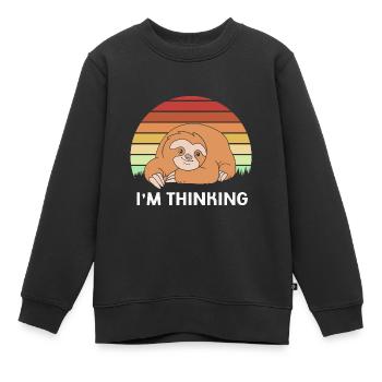 Faultier Faulheit Faulenzer Morgenmuffel - Kinder Premium Organic Sweatshirt - Schwarz - Vorne - AI Model Kid Female (0cm)