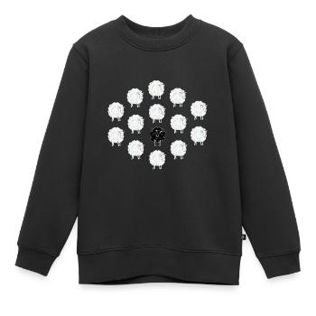 Ein schwarzes Schaf unter weißen Schafen - Kinder Premium Organic Sweatshirt - Schwarz - Vorne - AI Model Kid Female (0cm)