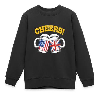 Angleterre - Sweat Premium enfant bio - noir - Devant - AI Model Kid Female (0cm)