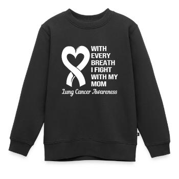 Poumon survivant du cancer du poumon - Sweat Premium enfant bio - noir - Devant - AI Model Kid Female (0cm)