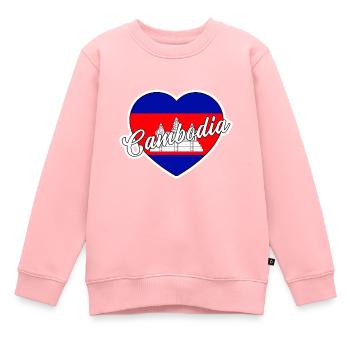 Kambodscha - Kinder Premium Organic Sweatshirt - Rosa - Vorne - AI Model Kid Female (0cm)