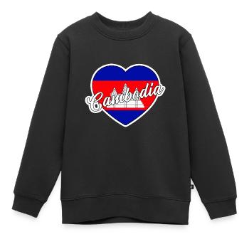 Kambodscha - Kinder Premium Organic Sweatshirt - Schwarz - Vorne - AI Model Kid Female (0cm)
