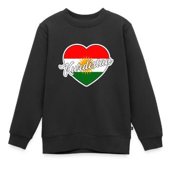 Kurdistan - Sweat Premium enfant bio - noir - Devant - AI Model Kid Female (0cm)