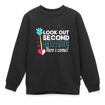 2. Klasse - Kinder Premium Organic Sweatshirt - Schwarz - Vorne - AI Model Kid Female (0cm)