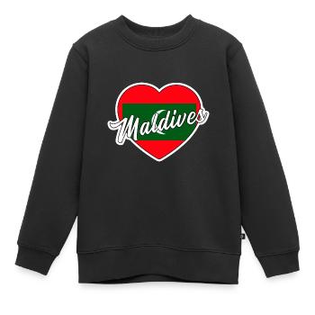 Maldives - Sweat Premium enfant bio - noir - Devant - AI Model Kid Female (0cm)