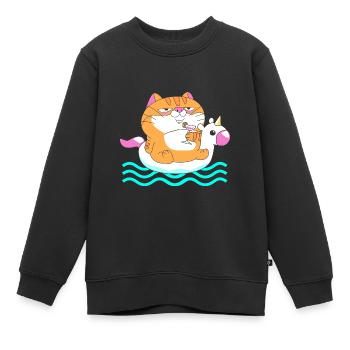 Pool Party - Kinder Premium Organic Sweatshirt - Schwarz - Vorne - AI Model Kid Female (0cm)