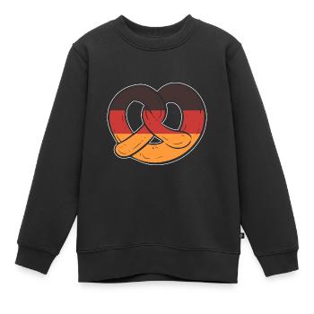 Brezel Deutschland - Kinder Premium Organic Sweatshirt - Schwarz - Vorne - AI Model Kid Female (0cm)