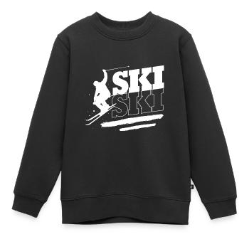Ski Skiurlaub - Kinder Premium Organic Sweatshirt - Schwarz - Vorne - AI Model Kid Female (0cm)