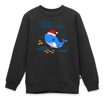Weihnachten Wal Weihnachtsgeschenk - Kinder Premium Organic Sweatshirt - Schwarz - Vorne - AI Model Kid Female (0cm)