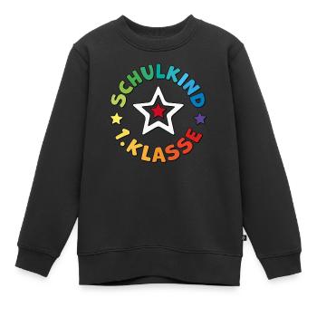Schulkind 2026 1. Klasse Einschulung Schulanfang - Kinder Premium Organic Sweatshirt - Schwarz - Vorne - AI Model Kid Female (0cm)