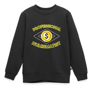 Collectionneur de pièces de monnaie - Sweat Premium enfant bio - noir - Devant - AI Model Kid Female (0cm)