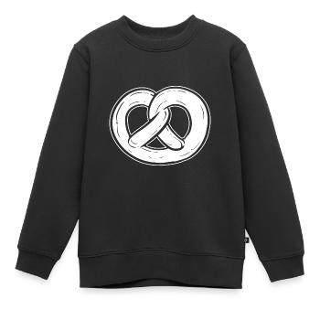 Brezel - Kinder Premium Organic Sweatshirt - Schwarz - Vorne - AI Model Kid Female (0cm)