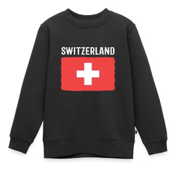 Schweiz Schweizer Schweizerdeutsch - Kinder Premium Organic Sweatshirt - Schwarz - Vorne - AI Model Kid Female (0cm)