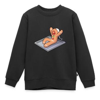 Lebkuchenmann Lebkuchenherz Lebkuchen Naschen - Kinder Premium Organic Sweatshirt - Schwarz - Vorne - AI Model Kid Female (0cm)