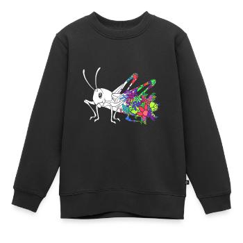 Heuschrecke - Kinder Premium Organic Sweatshirt - Schwarz - Vorne - AI Model Kid Female (0cm)