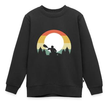 Kayak Kayak - Sweat Premium enfant bio - noir - Devant - AI Model Kid Female (0cm)