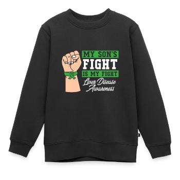 Maladie du foie - Sweat Premium enfant bio - noir - Devant - AI Model Kid Female (0cm)