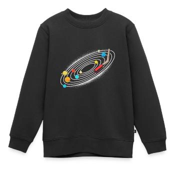 Universe Solar System - Kids Premium Organic Sweatshirt - black - Front - AI Model Kid Female (0cm)