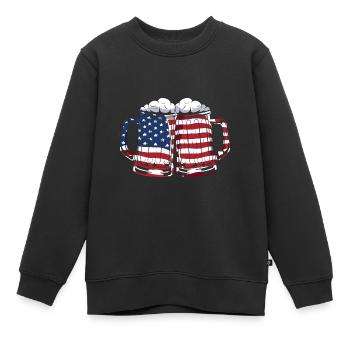 4 juillet Couleurs nationales Fête nationale des États-Unis - Sweat Premium enfant bio - noir - Devant - AI Model Kid Female (0cm)