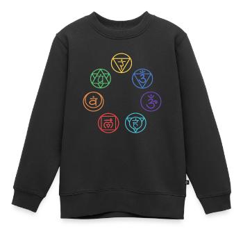 Chakra yoga yoga de méditation cadeau de Chakras - Sweat Premium enfant bio - noir - Devant - AI Model Kid Female (0cm)