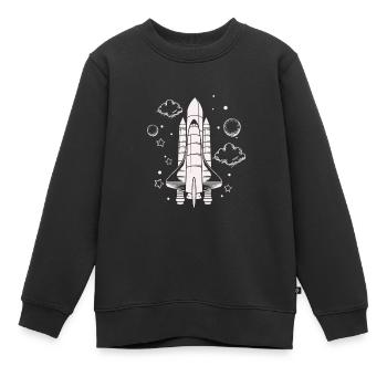 Vaisseau spatial - Astronaute spatial de fusée - Sweat Premium enfant bio - noir - Devant - AI Model Kid Female (0cm)
