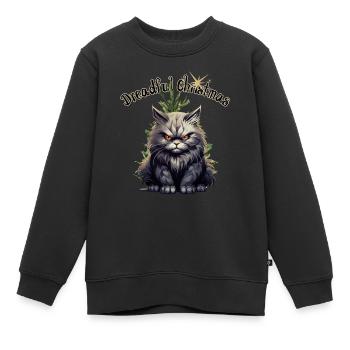 Dreadful Christmas Wütende Grummelige Katze - Kinder Premium Organic Sweatshirt - Schwarz - Vorne - AI Model Kid Female (0cm)
