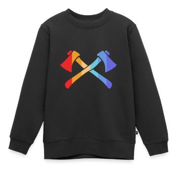 Hache - Sweat Premium enfant bio - noir - Devant - AI Model Kid Female (0cm)