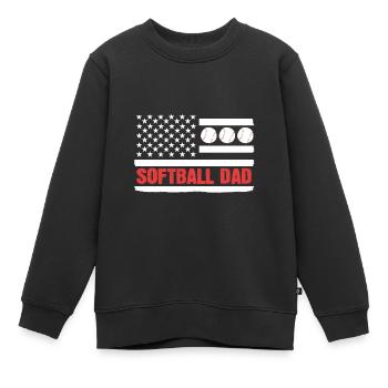 Softball Softball-Spieler Vater Vatertag Papa - Kinder Premium Organic Sweatshirt - Schwarz - Vorne - AI Model Kid Female (0cm)