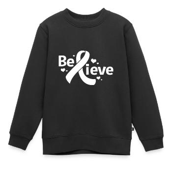 Cancer du poumon - Sweat Premium enfant bio - noir - Devant - AI Model Kid Female (0cm)